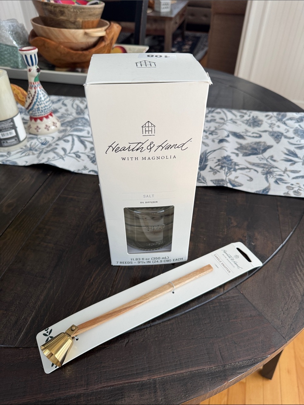 Hearth & Hand Salt Oil Diffuser Kit with Natural Wood Reed and Gold Tone Funnel